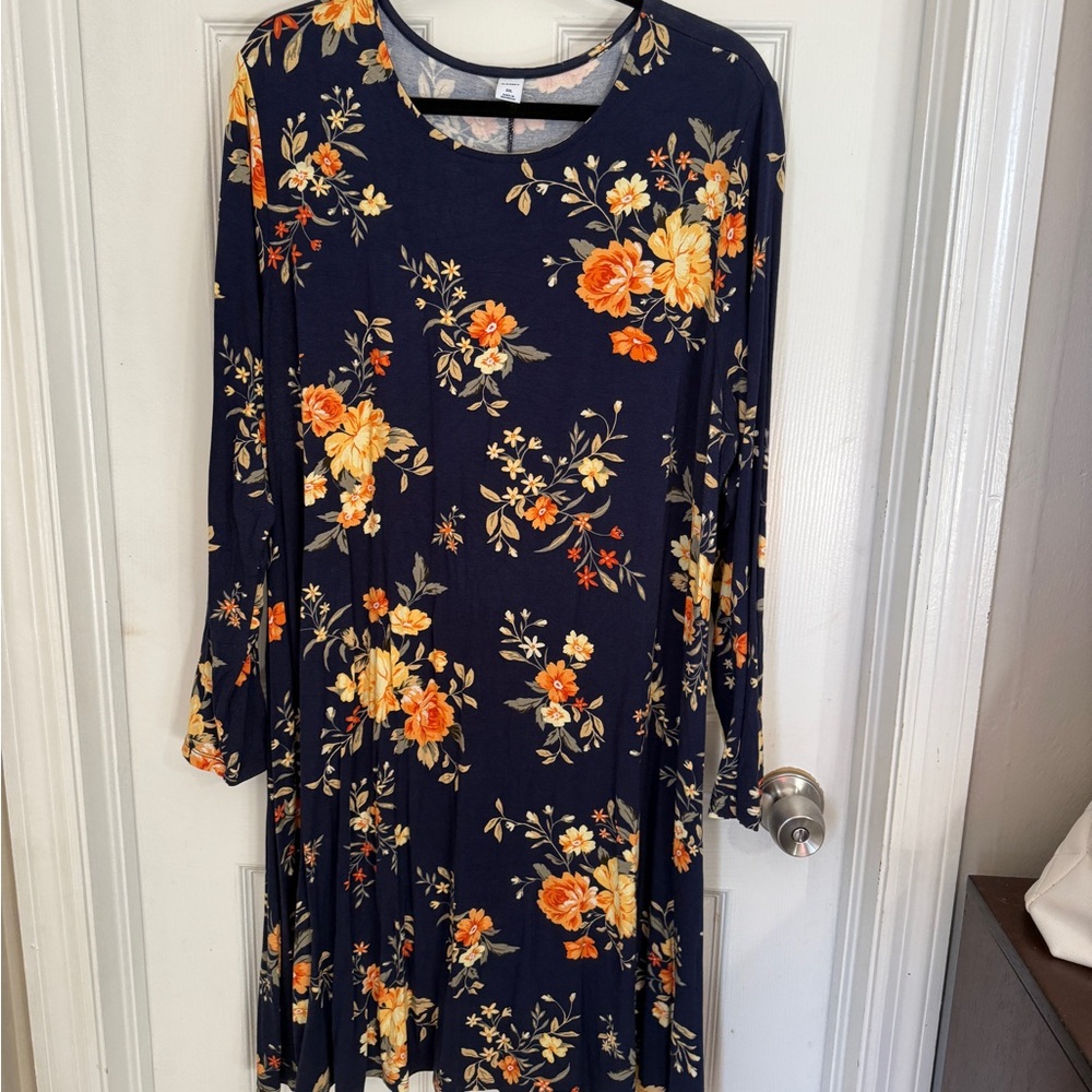 Old Navy Orange and Yellow Long Sleeve Sundress
